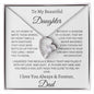 To My Beautiful Daughter Love Dad - Forever Love Necklace