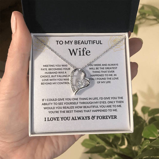 To My Beautiful Wife - Forever Love Necklace
