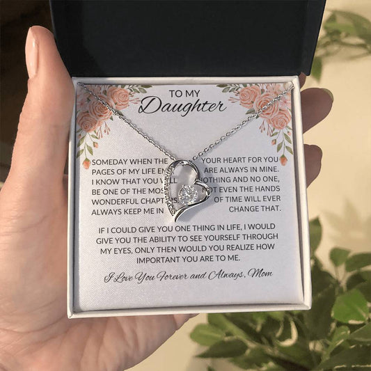 To My Daughter Love Mom- Forever Love Necklace