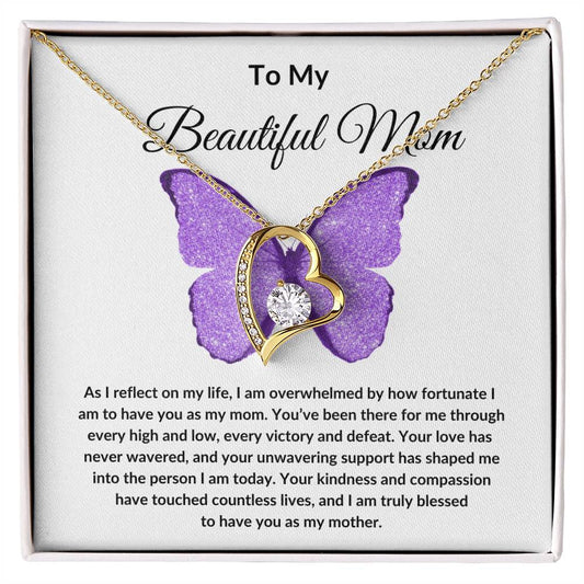 To My Beautiful Mom - Forever Love Necklace