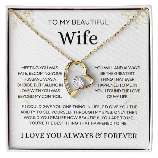 To My Beautiful Wife - Forever love Necklace