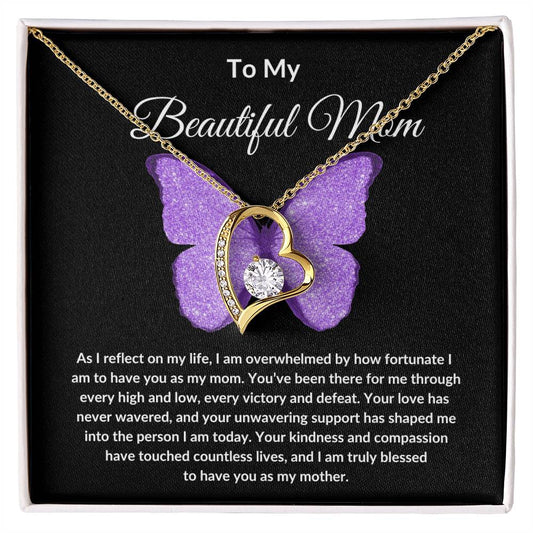 To My Beautiful Mom - Forever Love Necklace