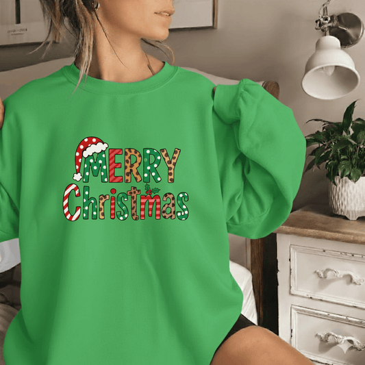 Wild & Merry Christmas Patchwork Sweatshirt