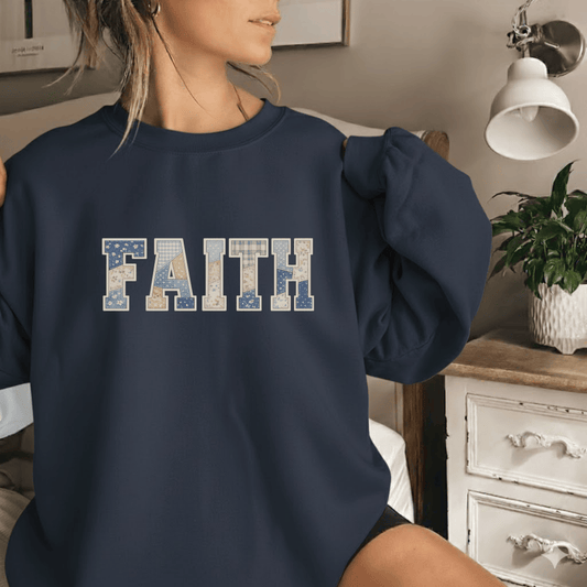 Faith Faux Patchwork Sweatshirt