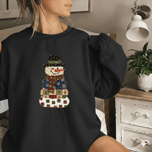 Festive Red Snowman Sweatshirt - Cozy Holiday Wear