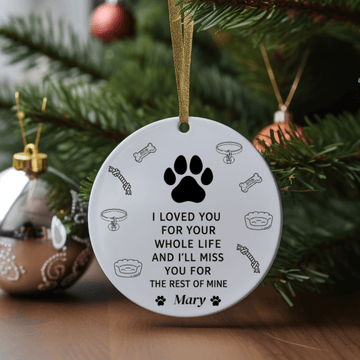 Personalized Pet Memorial Ornament - Circle Shape