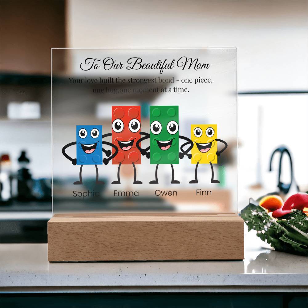 Built by Love: A Gift for Mom Personalized Acrylic Square Plaque