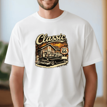 Classic Route 66 Vintage Car T-Shirt Bundle