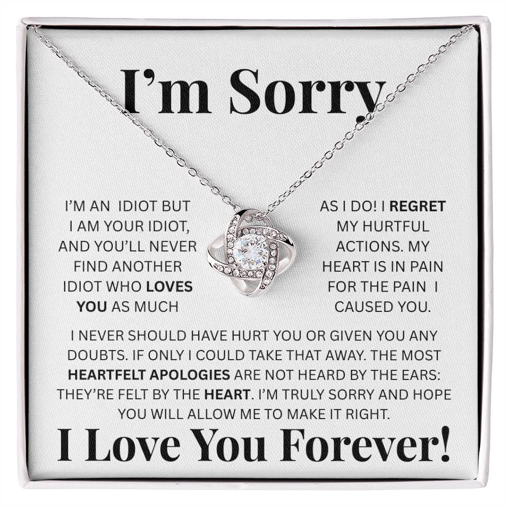 Apology Gift for Her - I'm Truly Sorry - Love knot Necklace