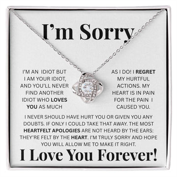 Apology Gift for Her - I'm Truly Sorry - Love knot Necklace