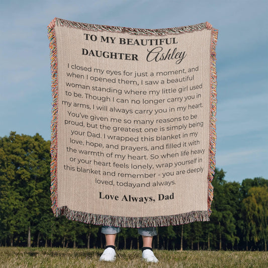 To My Beautiful Daughter – Woven Blanket from Dad