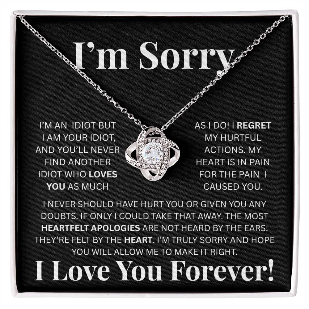 Apology Gift for Her - I'm Truly Sorry - Love knot Necklace