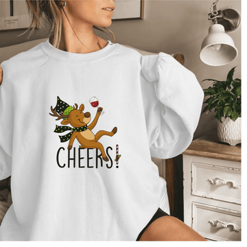 Sleighin’ & Sippin’ Reindeer Crewneck Sweatshirt
