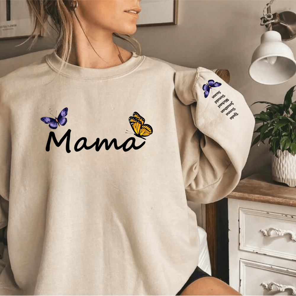 Personalized Mama Sweatshirt - Crewneck Sweatshirt - forallmylove39