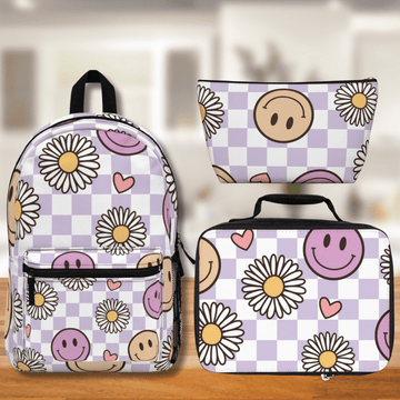 Smiley faces and flower Backpack