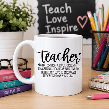 Teacher Definition Coffee Mug – Educational Rockstar Gift