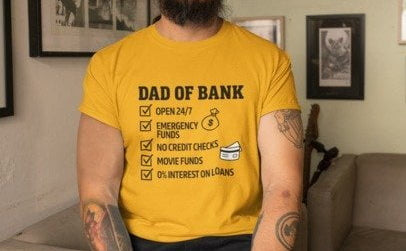 Funny Dad Bank Open 24/7 T-Shirt
