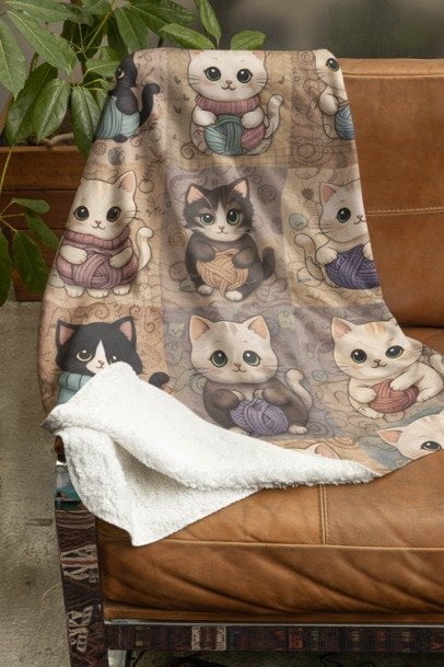 “Cozy Yarn Kittens” Blanket