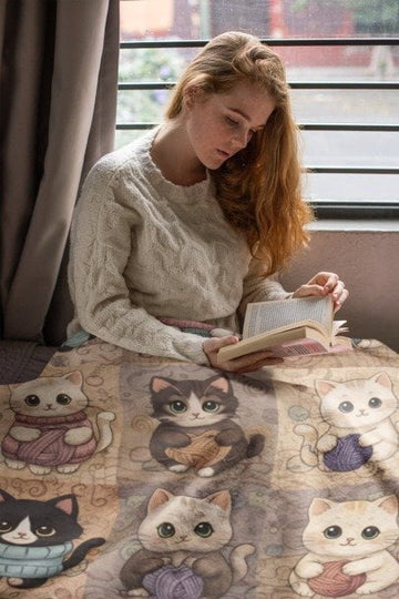 “Cozy Yarn Kittens” Blanket