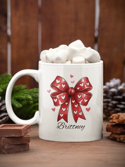 Tied With Love – Custom Valentine Bow Mug