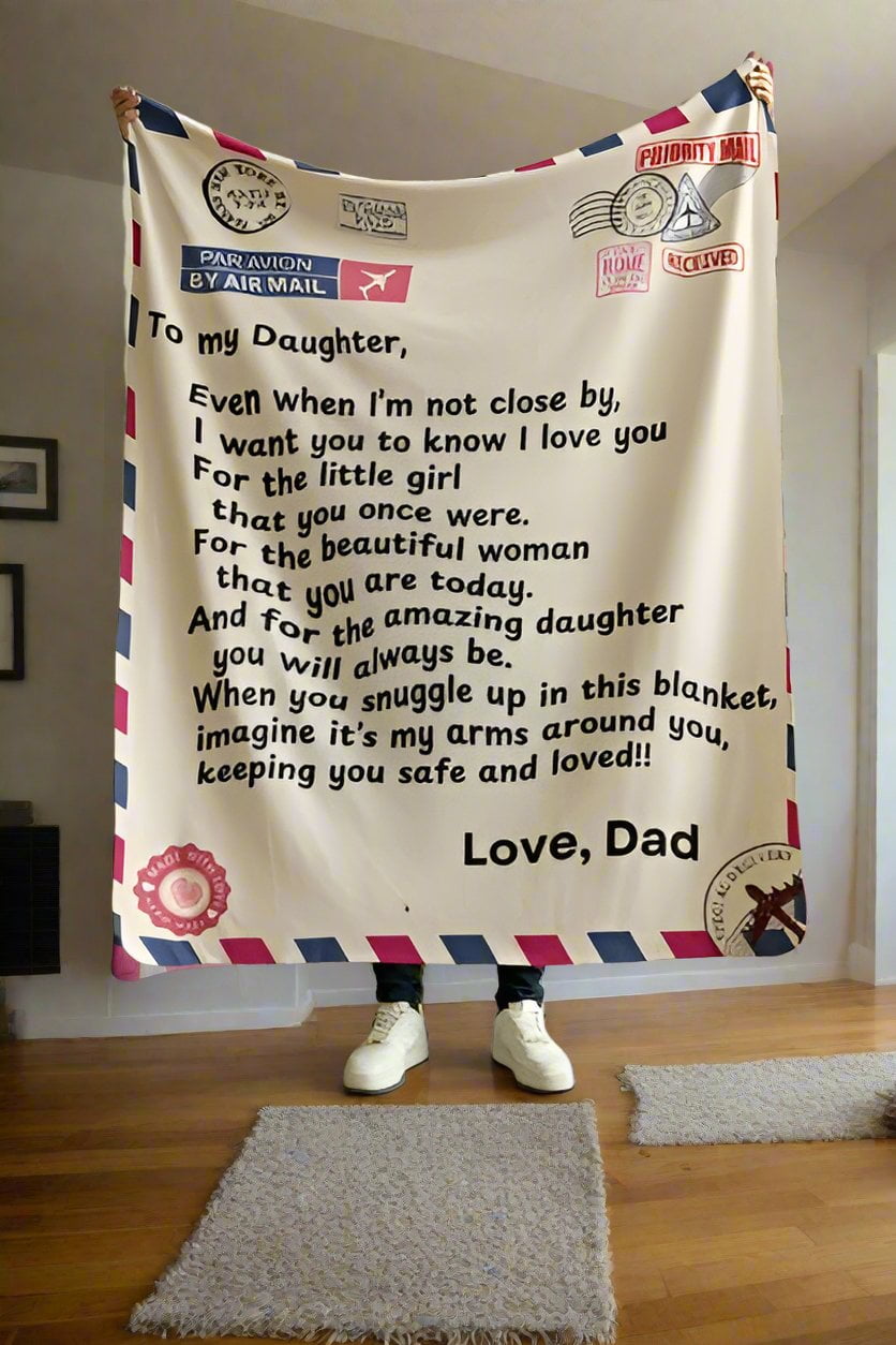 To My Daughter Letter Blanket