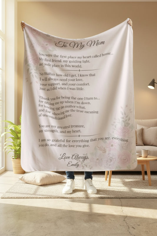 To My Mom” Personalized Sherpa Blanket
