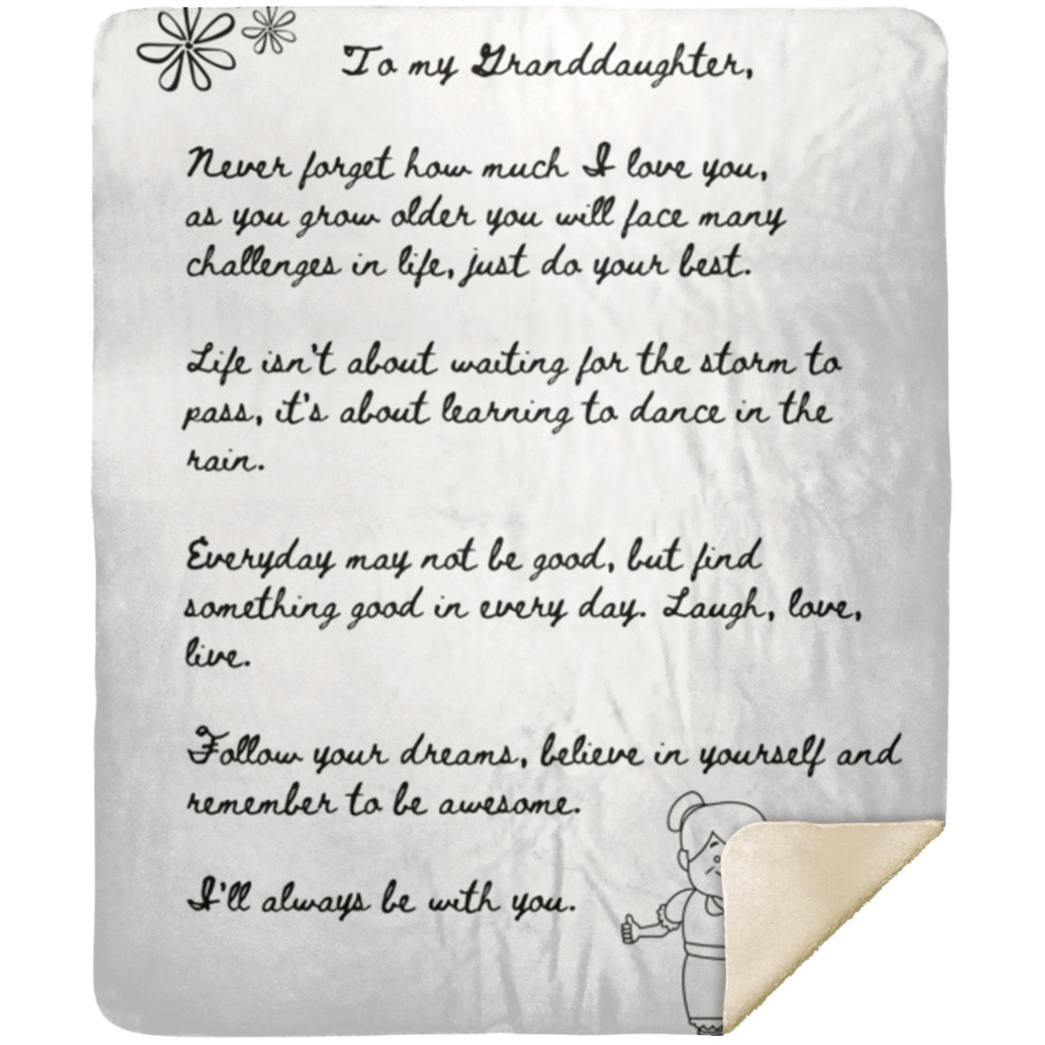 A Letter for my Granddaughter Sherpa Blanket