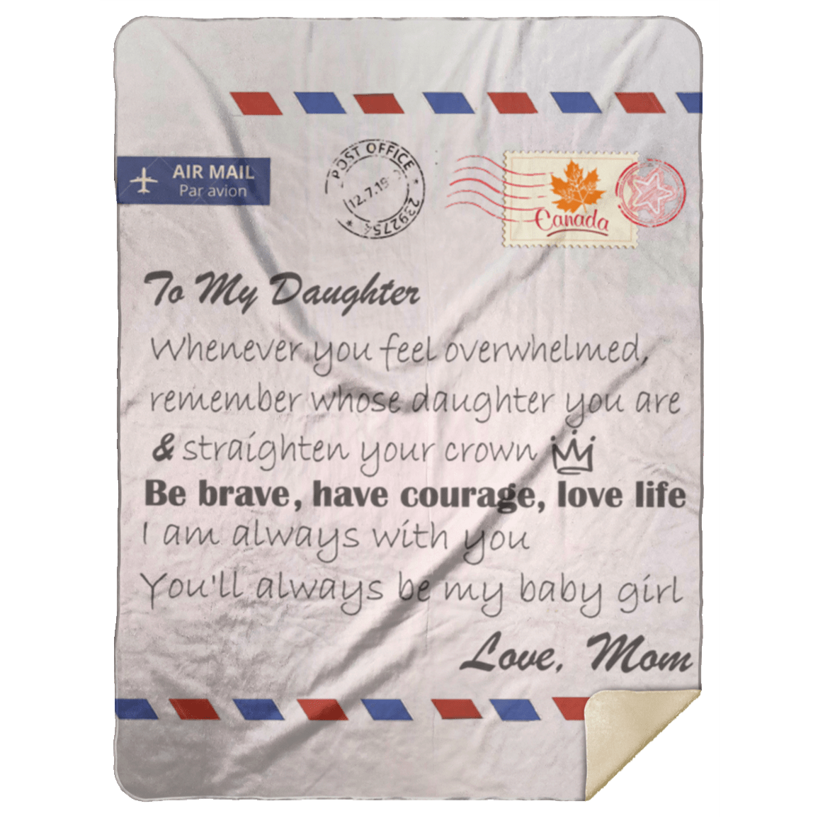 To My Daughter Sherpa Blanket 60x80