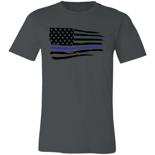 Horizontal Police Flag Ladies Jersey Short-Sleeve T-Shirt
