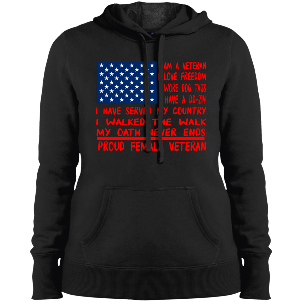 Proud Female Veteran  Ladies' Pullover Hooded Sweatshirt