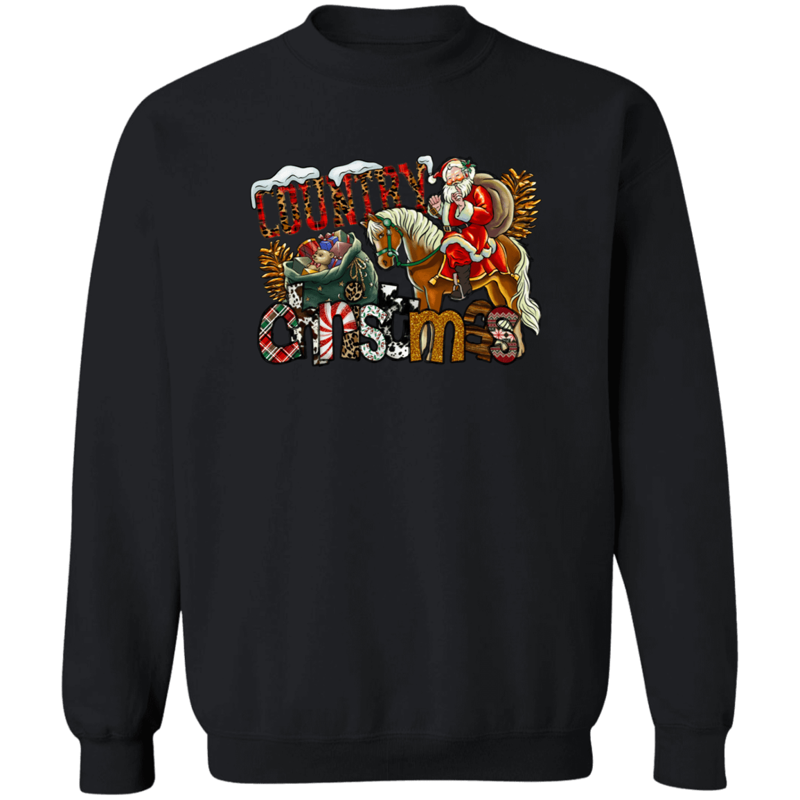 Country Christmas Crewneck Pullover Sweatshirt