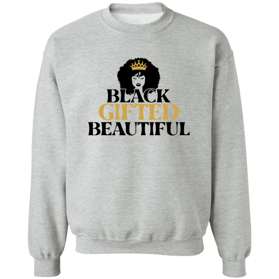 Black Gifted Beautiful Ladies Crewneck Pullover Sweatshirt