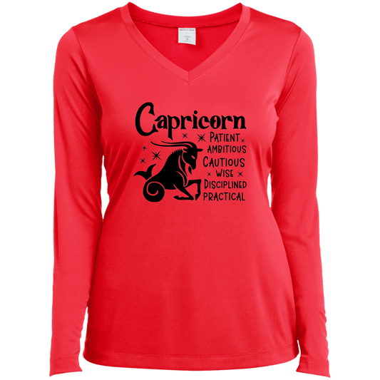 Capricorn Ladies’ Long Sleeve Performance V-Neck Tee