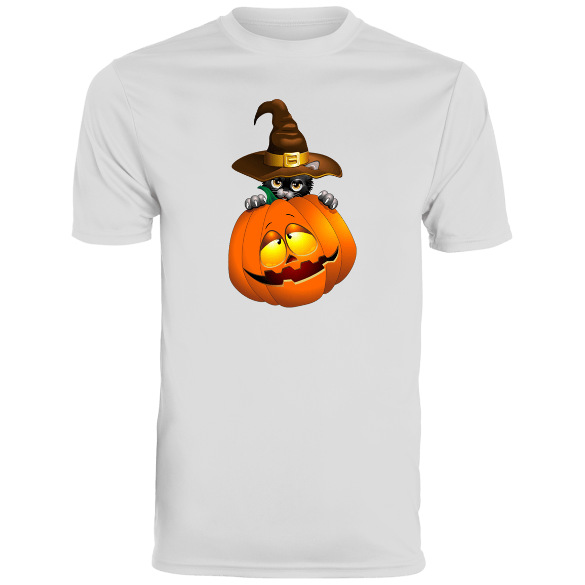 Black Cat & Pumpkin Youth Moisture-Wicking Tee