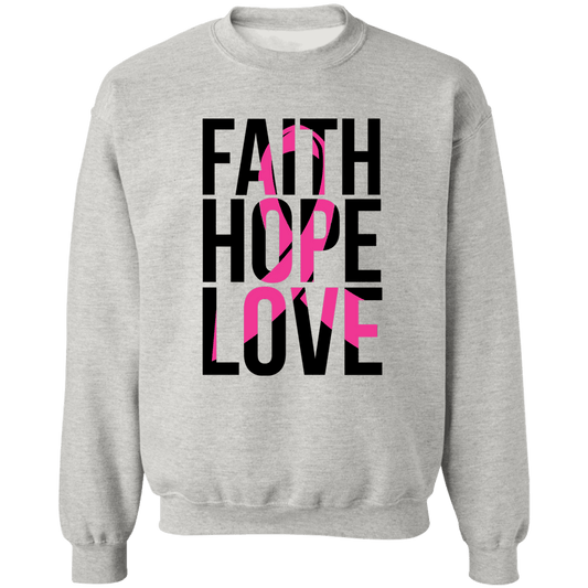 Hope, Faith & Love Unisex Crewneck Pullover Sweatshirt