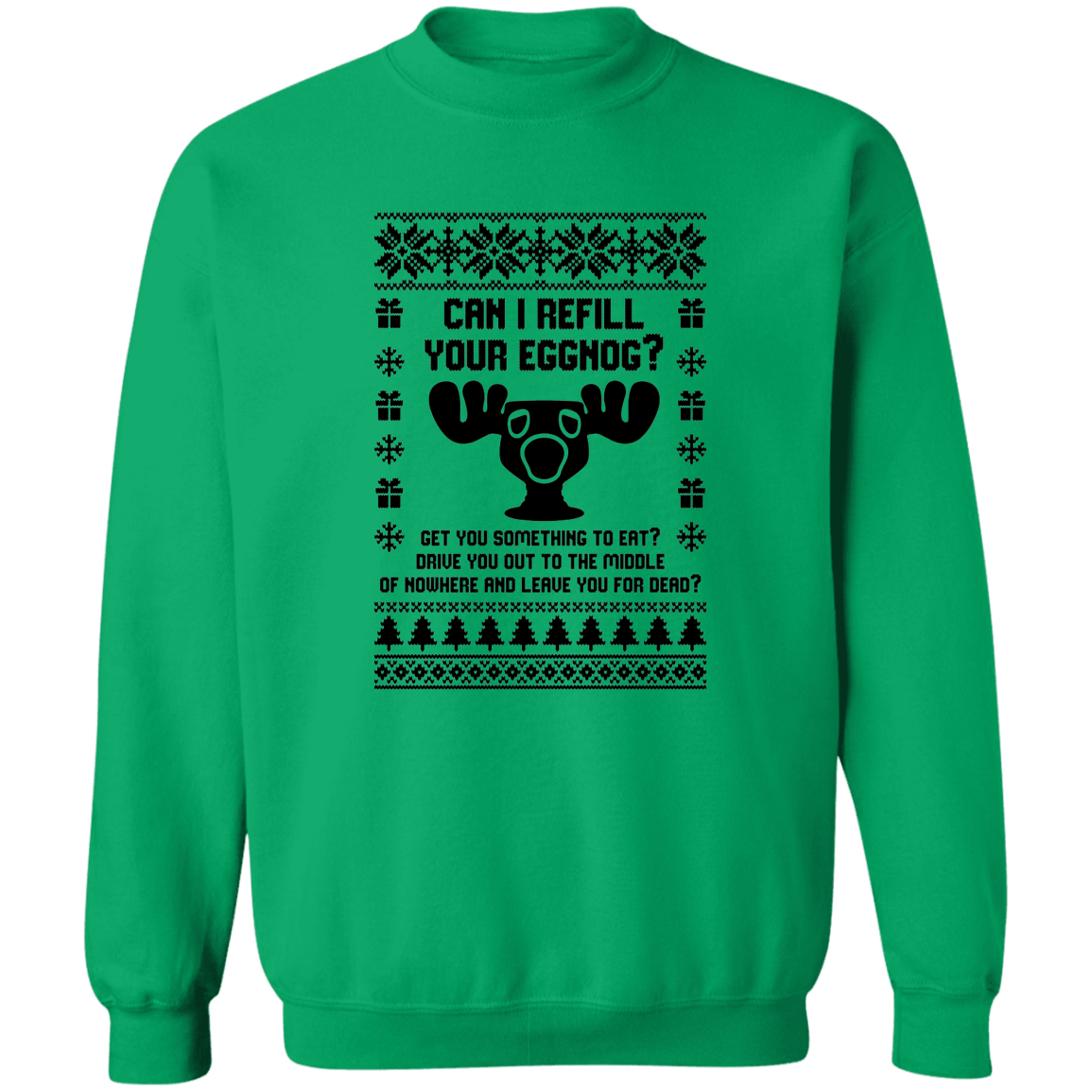 Can I refill Your Eggnog Crewneck Pullover Sweatshirt