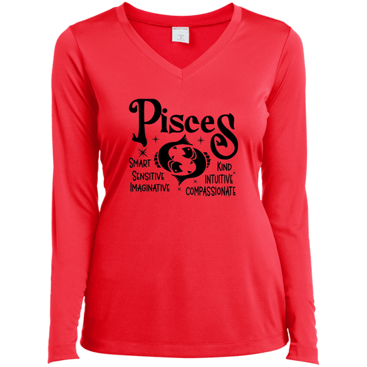 Pisces Ladies’ Long Sleeve Performance V-Neck Tee