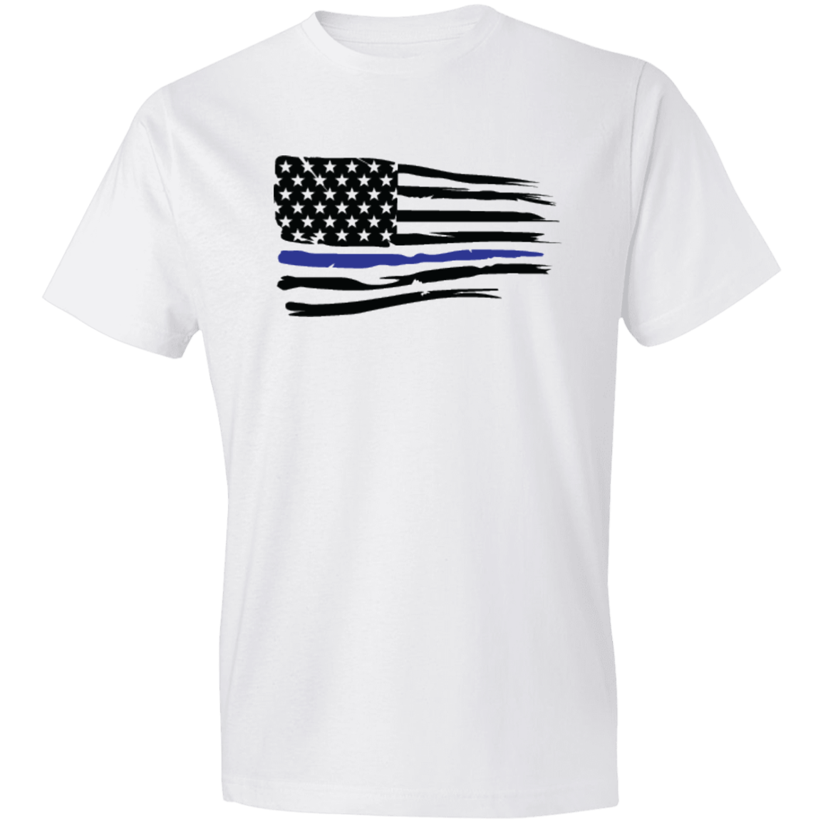 Horizontal Police Flag Men's Lightweight T-Shirt 4.5 oz