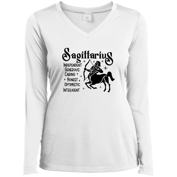 Sagittarius Ladies’ Long Sleeve Performance V-Neck Tee