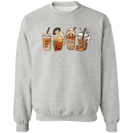 Halloween Latte Ladies Crewneck Pullover Sweatshirt