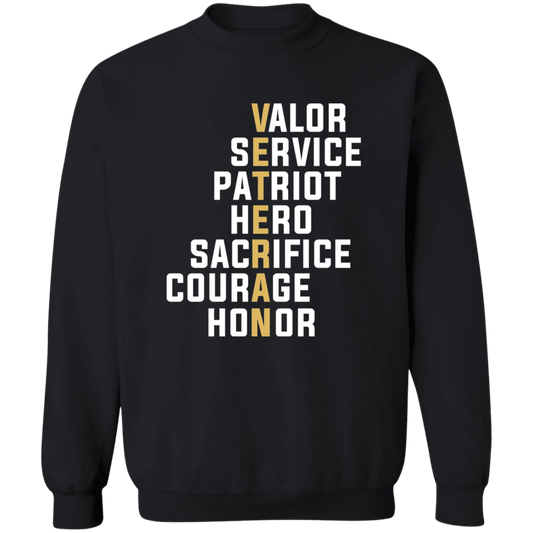 Veteran Ladies Crewneck Pullover Sweatshirt