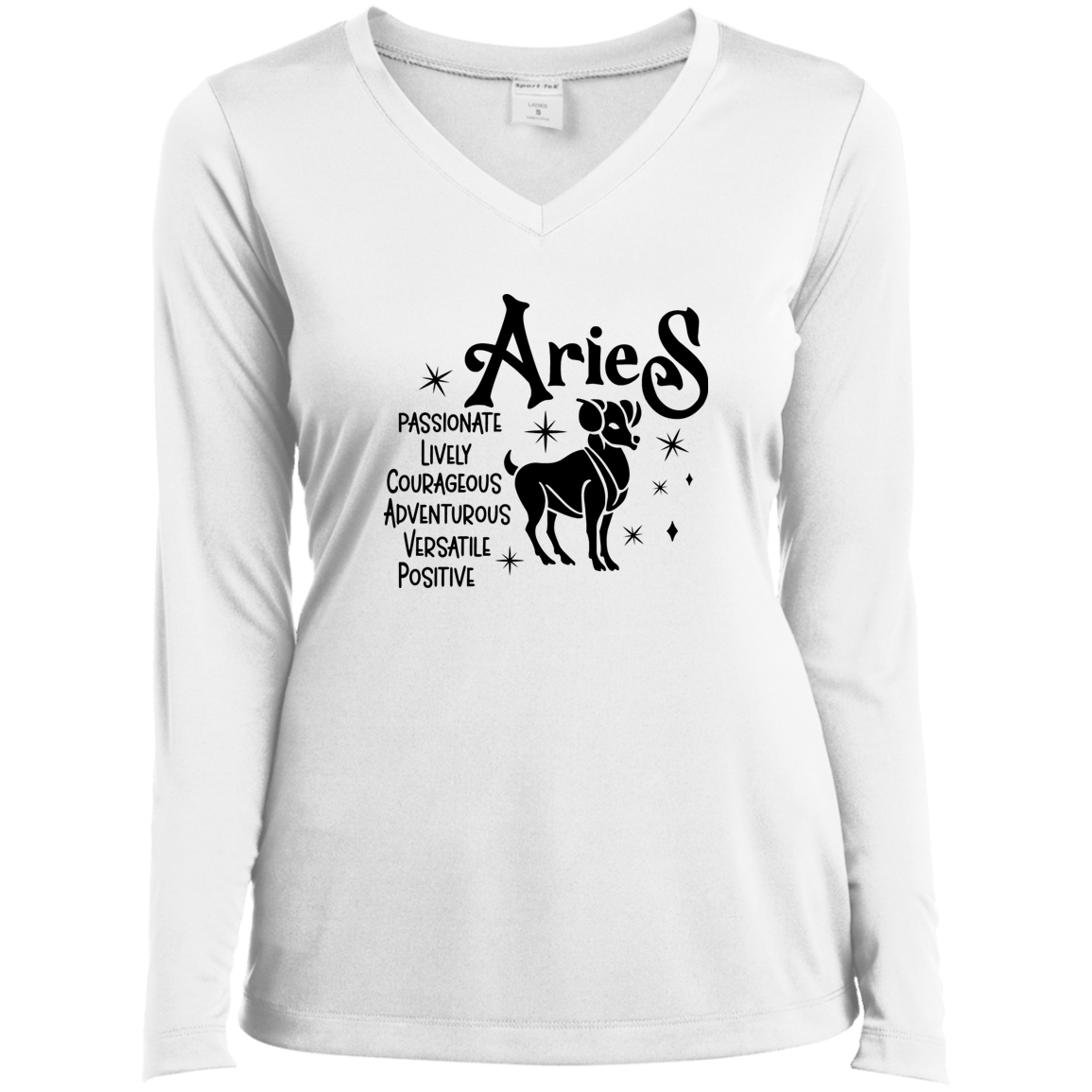 Aries Ladies’ Long Sleeve Performance V-Neck Tee