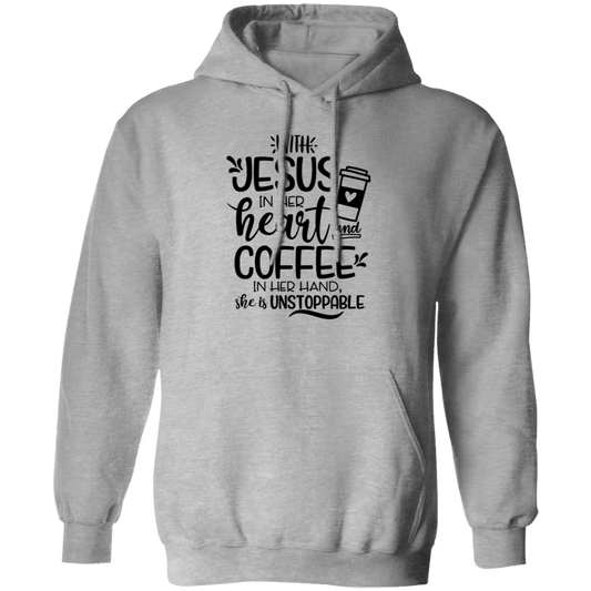 With Jesus In Her Heart Pullover Hoodie