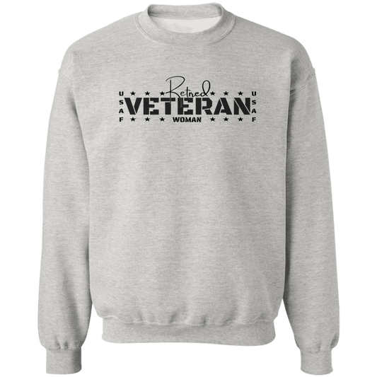 Retired Veteran Ladies Crewneck Pullover Sweatshirt