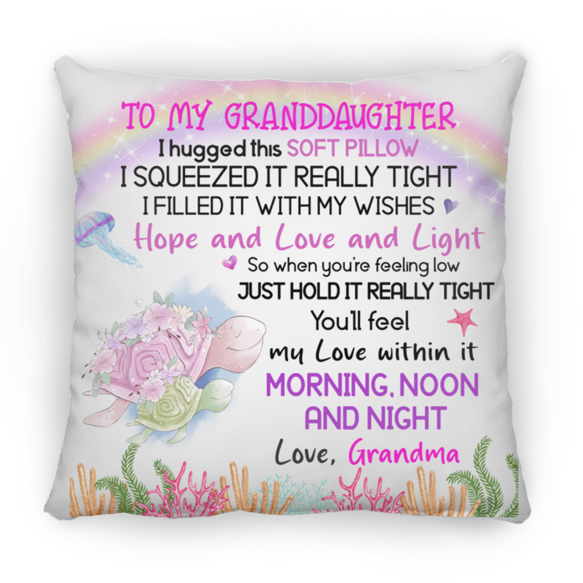 To My Granddaughter Medium Square Pillow