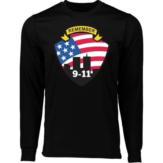 911 Logo Men's Long Sleeve Moisture-Wicking Tee