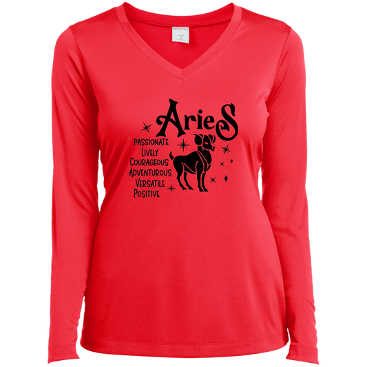 Aries Ladies’ Long Sleeve Performance V-Neck Tee