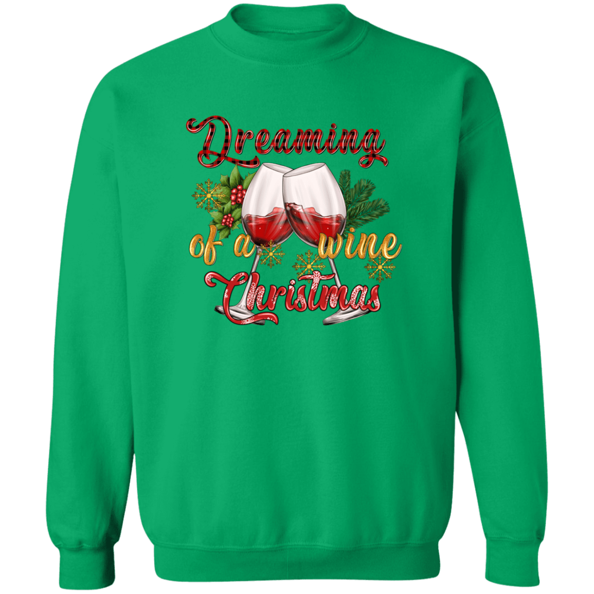A Wine Christmas Crewneck Pullover Sweatshirt