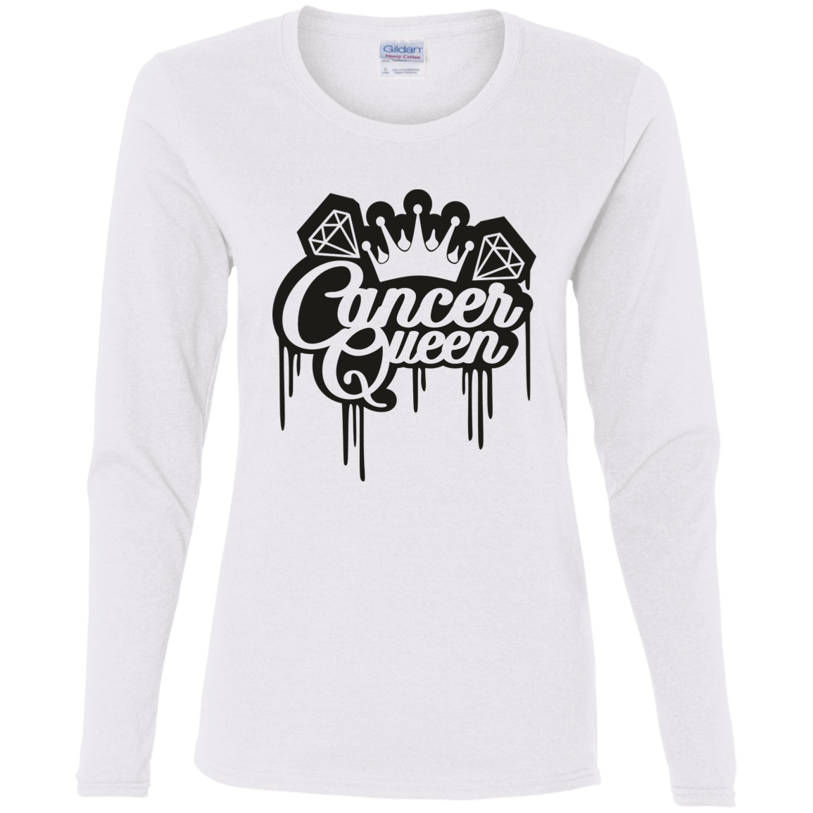 Cancer Queen Ladies' Cotton LS T-Shirt