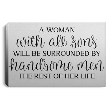 A woman with her sons... Landscape Canvas